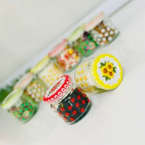 بانکه نقلی شیشه ای درب طرح دار
