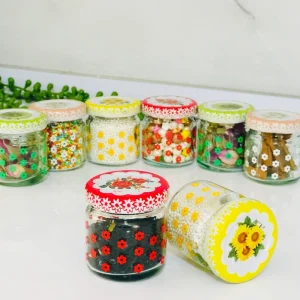 بانکه نقلی شیشه ای درب طرح دار